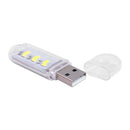 Mini Portable USB Book Light Bright Reading Lamp for PC Laptop (White 3LED)