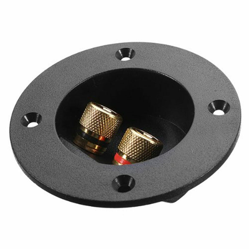 Round Boxes with 2 Banana Jack Stereo Plug Speaker Terminal Connectors