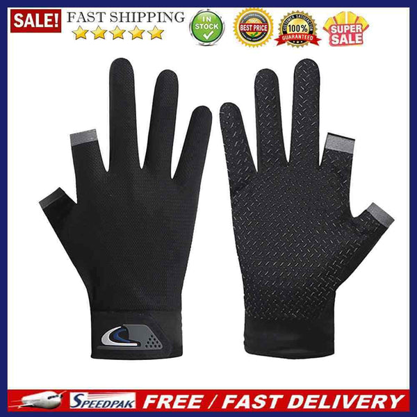 Fishing Gloves Anti-slip 2 Cut Finger Breathable Sports Cycling Mitten Univ