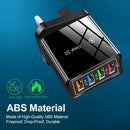 4 Ports Portable USB Charging Mobile Phone Chargers Wall Adapter (Black) Newly