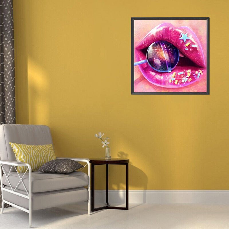 5D DIY Diamond Painting Kits Lip Art Full Round Drill Wall Decor Art Crafts
