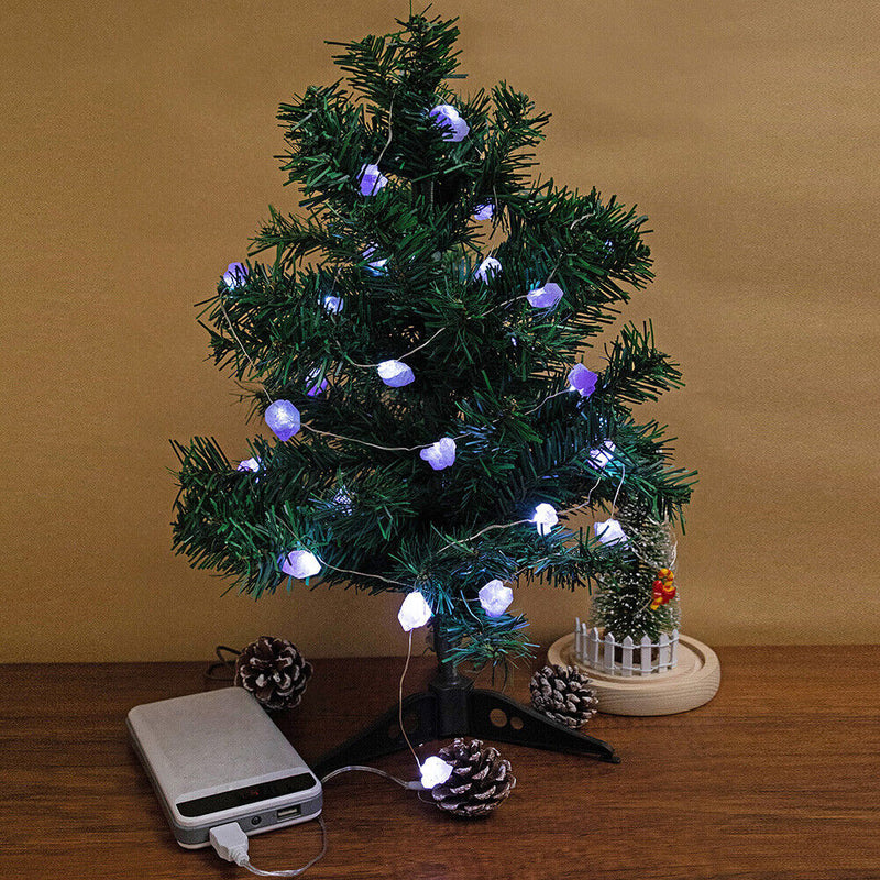 30LED Amethyst String Lights White Light USB for Christmas Decor (ZZ0620) Newly
