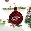 Merry Christmas Decoration Wreath Wood Burlap Welcome Door Sign with Berries