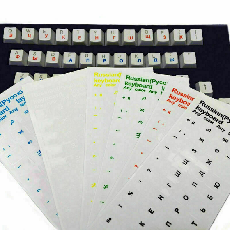 Russian Transparent Waterproof Stickers For PC Laptop Q2V9 Letter W1K5 W1V5