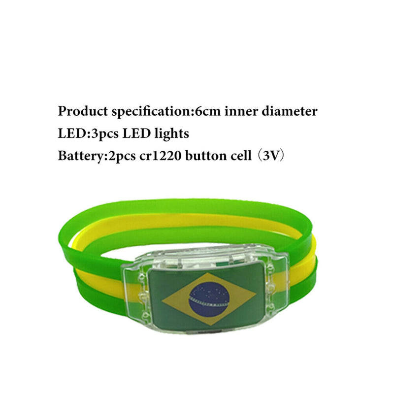 #A LED Glow Bracelet with Button World-Cup Glowing Wristband Glow Watch Party Pr