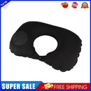 U Shape Travel Pillow Press Air Inflatable Airplane Neck Cushion (Black)