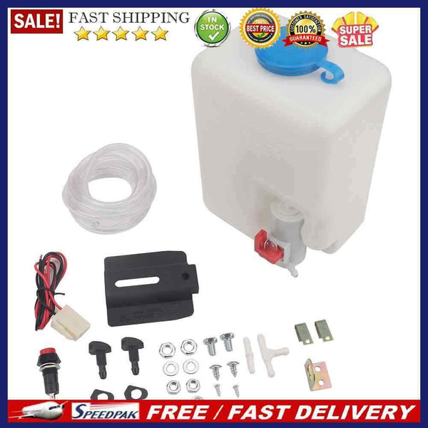 Car Windshield Washer Bottle 12V Washer Pump 1.5L Fluid Tank Nozzle Sprayer