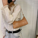 PU Alligator Pattern Underarm Bag Women Retro Solid Color Handbag (Khaki)