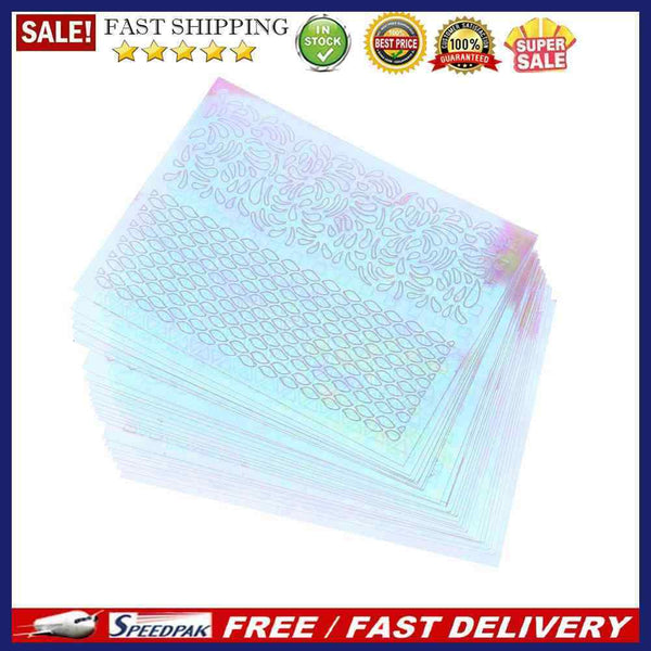 6pcs Nail Polish Art Stencil Stickers Manicure Holographic Decals Hollow