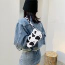 Fashion Women Animal Printing Canvas Shoulder Underarm Bag Handbags (Cow)