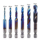 6x Screw Machine Hex Shank Thread Metric Compound Tap Drill Bits (Long) Newly