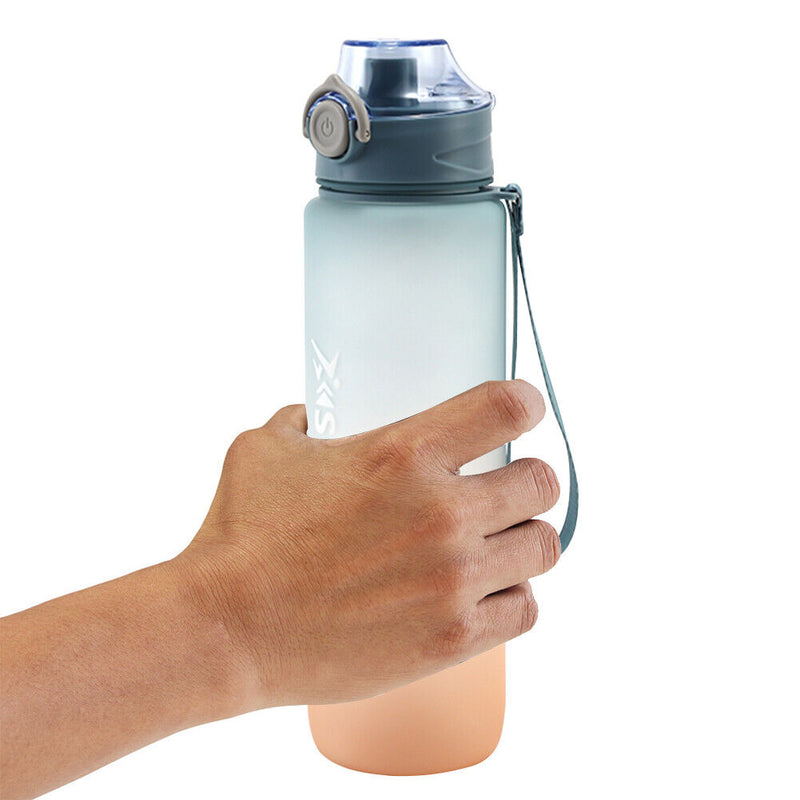 1000ML Plastic Water Bottle with Handle One-button Lock Space Cup (Blue) Newly