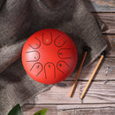Ethereal 6 inch Steel Tongue Hand Pan Drum Tank 8 Tones with Mallets (Red) Newly