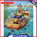 40x50cm Frameless Oil Paint By Numbers Angler Pattern Paint Canvas Picture Kits