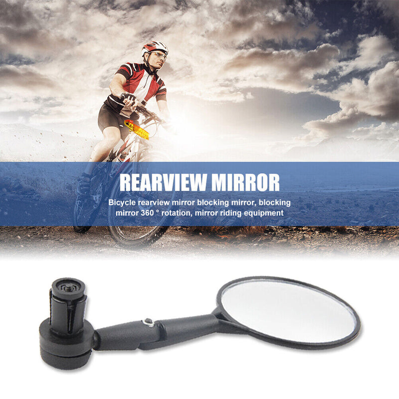1pc Bicycle Handlebar End Mirror 360 Rotatable Round Bike Side Rearview Mir