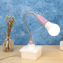 E27 LED Light Bulb Holder Universal Flexible Extension Lamp Socket (Pink)