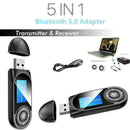 5 in1 Bluetooth 5.0 Audio Transmitter Receiver LCD PC For TV Car Adapter V9Z7