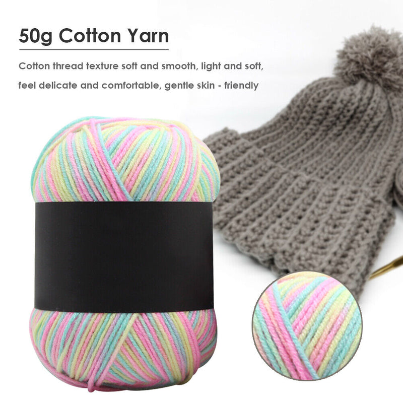 Gradient Color Milk Cotton Yarn Scarf Sweater Crochet Knitting Yarn (K) Newly