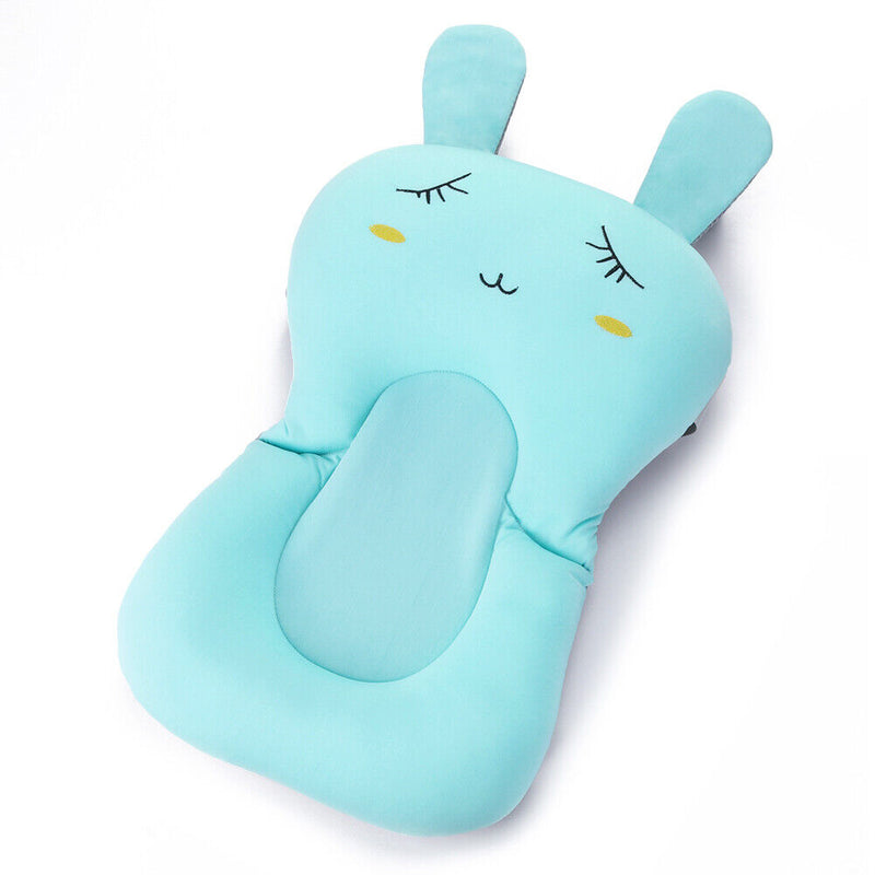 Cartoon Rabbit Soft Baby Shower Bath Pad Mat Adjustable Bath Rack (Blue) Newly