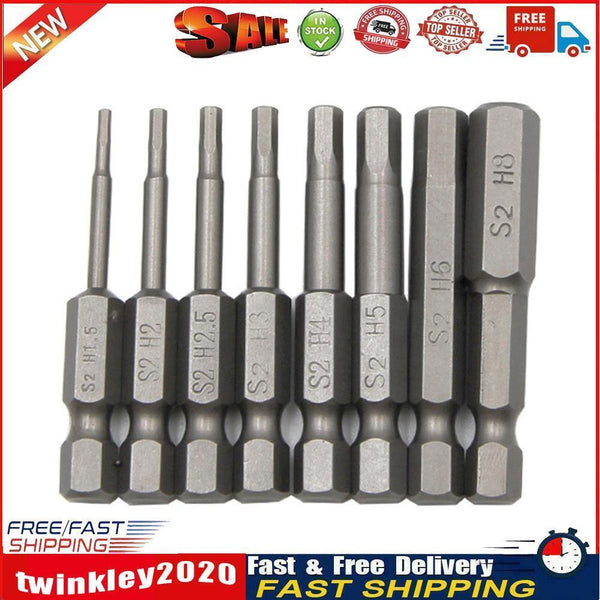 8pcs Pneumatic Drill Hex Driver Bit Hexagonal Electric Screwdriver Heads Newly