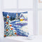 Snow Scene Stamped DIY Cross Stitch Throw Pillowcase 6CT Kit for Car Office Sofa