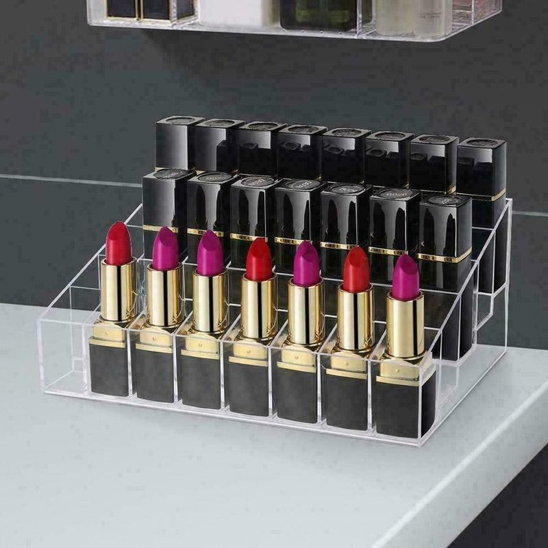 Acrylic Lipstick Organizer Holder Stand 40 Slot Cosmetic Makeup T4W4 Case E6B4