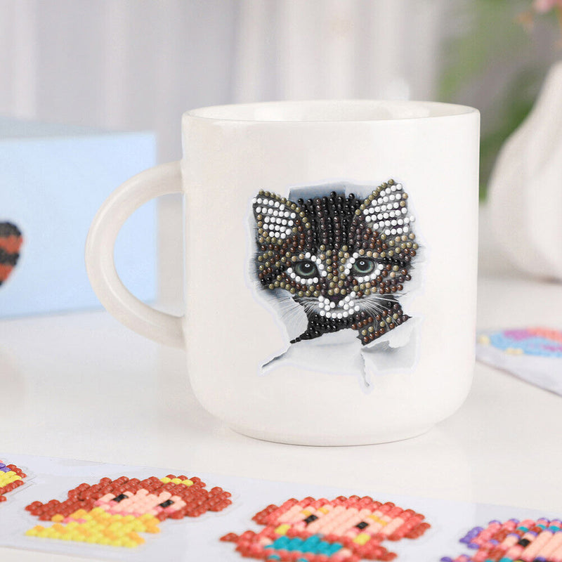 6pcs Diamond Painting Fridge Stickers Creative Mosaic Craft for Phone Cup Book