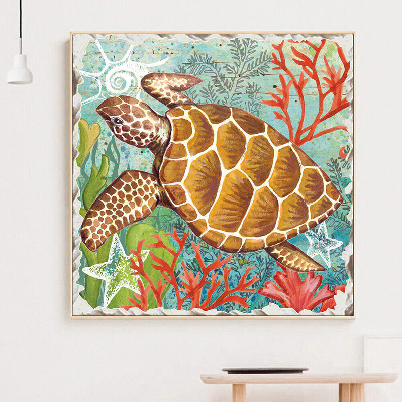Handmade Sea Turtle 5D DIY Full Round Drill Drawing Kit Diamond Painting Craft