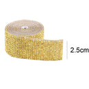 Rhinestone Tape Ribbon Self Adhesive Crystal DIY Decor (Yellow 2.5cmx1m)