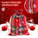 Christmas Buffalo Plaid Drawstring Bag DIY Mini Storage Bag for Wedding Favor