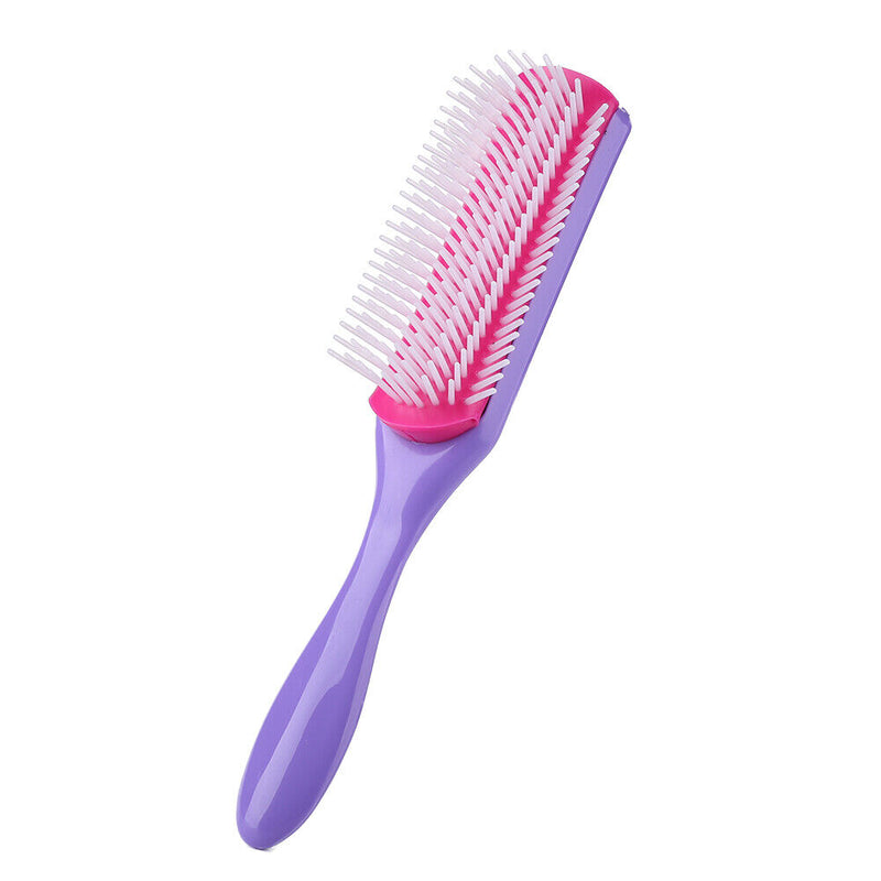 9 Rows Hair Brush Straight Curly Hair Detangling Comb Barber Salon Styling