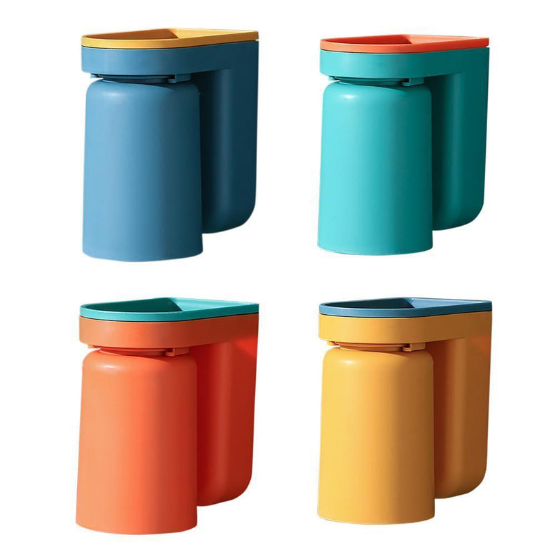 Toothbrush Holder Wall Mounted Adhesive Toothpaste Stand for Shower (Green)