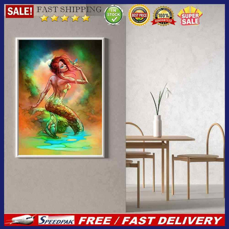 Mermaid DIY Diamond Painting Rhinestone Full Square Drill for Room Decoration