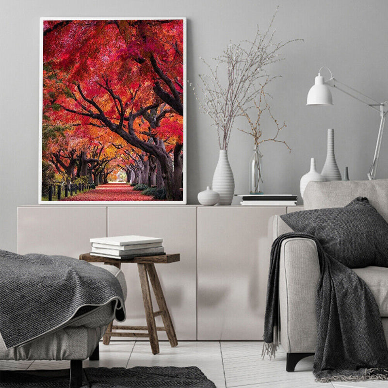 Path Scene Drawing Frameless DIY Oil Paint by Numbers Canvas Home Decor Kit