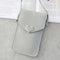 Leather Shoulder Messenger Bag Women Touch Screen Phone Pouch (Light Grey)