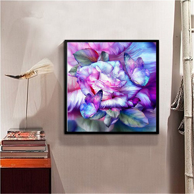 5D Butterfly Flower Diamond Painting DIY Embroidery Rhinestone Cross Stitch