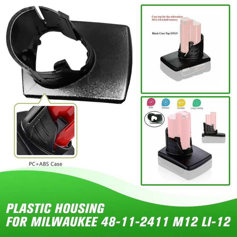 Battery Plastic Case Top Replacement Parts For Milwaukee 48-11-2411 M12 Li-12v`