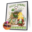 5D Diamond Painting Kit Spring Gnome Full Round Drill Rhinestone DIY Wall Art