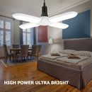 3 Leaf LED Fan Deformable Lamp Fan Folding Garage Ceiling Workshop Lamp (C)