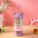 Portable Baby Food Storage Box Bear Shape Milk Powder Container (A Purple) Newly