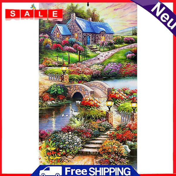 5D DIY Special Shaped Diamond Painting Countryside Cross Stitch Needlework Sets