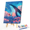 Whale in Cloud DIY Oil Paint By Numbers Paintwork for Kids Adults No Frame