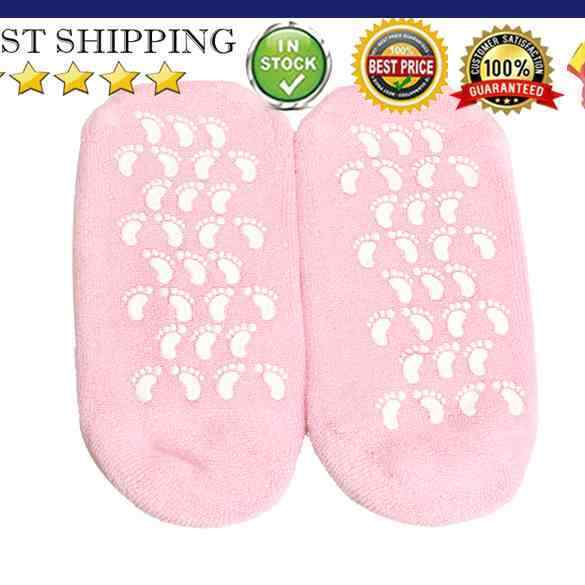 1 Pair Pink Moisturize Soften Repair Cracked Skin Treatment Gel Spa Socks