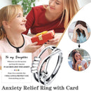 To My Daughter Fidget Ring Anti Anxiety Ring with Beads Spinner For Girls`