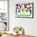5D DIY Full Drill Round Shape Snowman Rhinestone Diamond Drawing for Bedroom