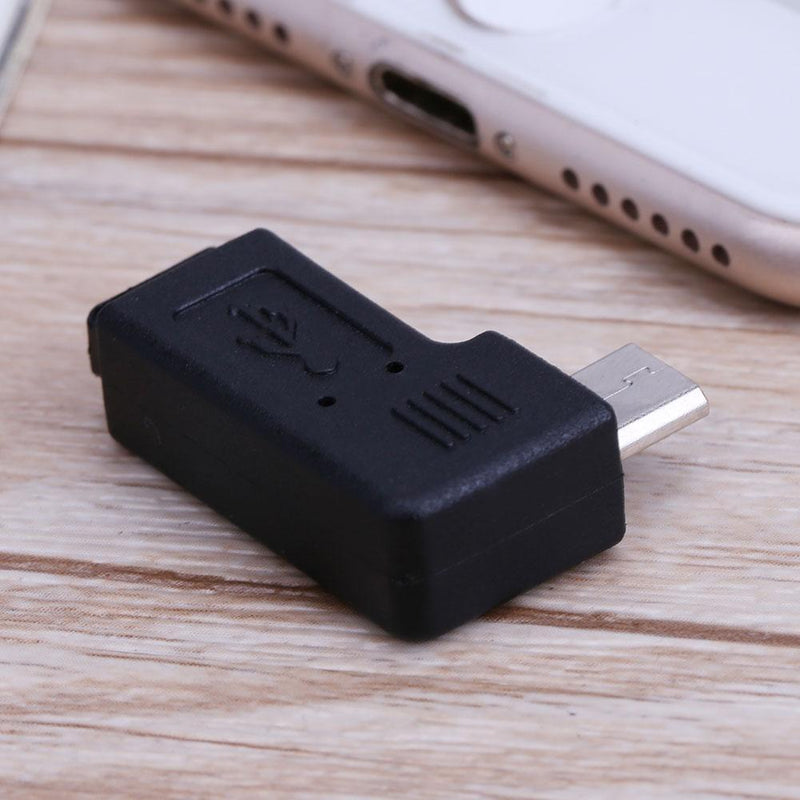 90 Degree Elbow Micro USB Port to Micro USB Port Adapter Cable Connector