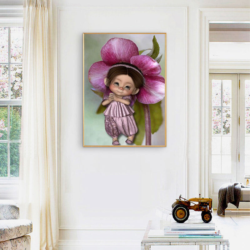 DIY Diamond Painting Kits Full Round Drill Purple Girl Mosaic Home Decoration