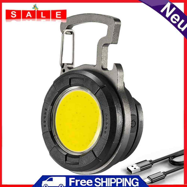 Waterproof 500mAh Type-C USB Rechargeable COB LED Mini Keychain Flashlight Lamp