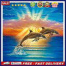 5D Diamond Painting Kit Jumping Dolphin Full Round Drill DIY Mosaic Wall Pi