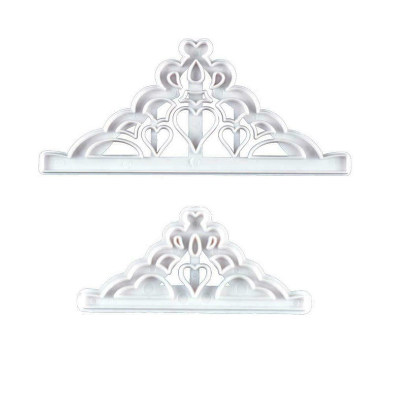 2Pcs Crown Plastic Fondant Cutter Cake Mold Cupcake Tools Decorating E4F4